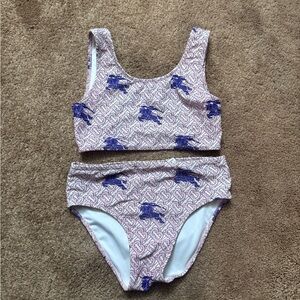 Burberry Girl's TB Noor Equestrian Knight-Print Two-Piece Bikini Swimsuit